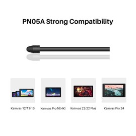 HUION PN05A Pen Nibs for Graphics Drawing Pen Tablet Stylus Compatible with Digital Pen Stylus PW517 for Pen Display Kamvas 12, Kamvas 13, Kamvas 16 2021, Kamvas 22, Kamvas 22 Plus