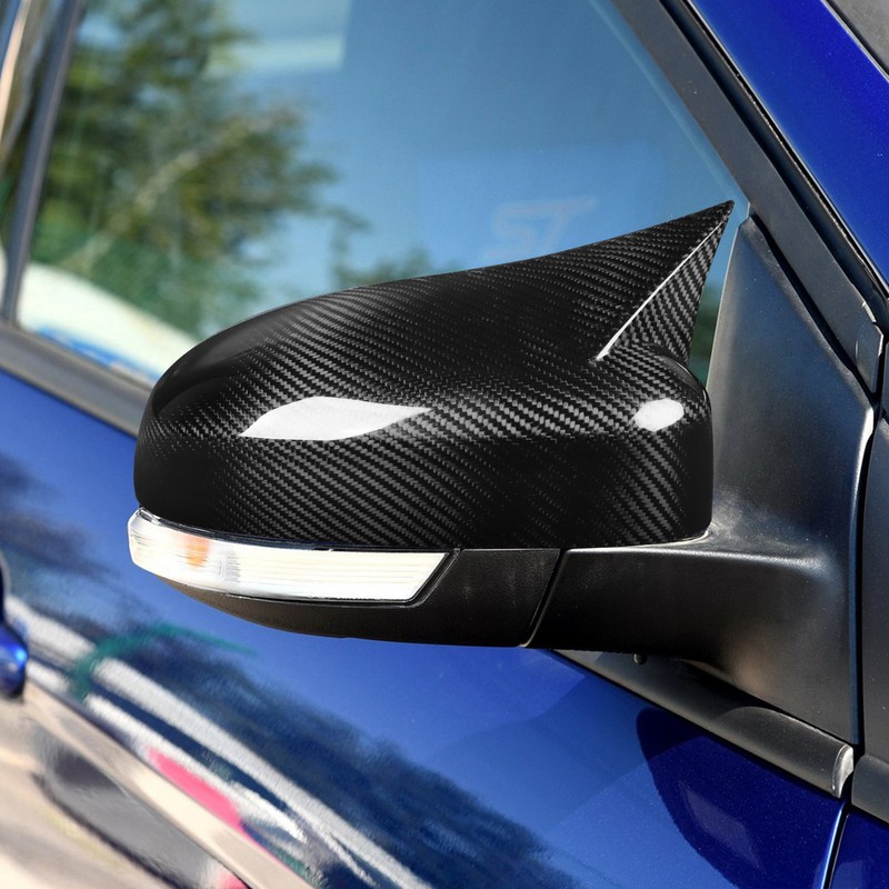 1 Pair Carbon Fiber Ox Horn Rearview Side Glass Mirror