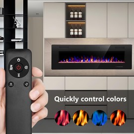 KhotIlong Replacement Remote for Electric Fireplace,Compatible with BOSSIN & Eueiriup Recessed and Wall Mounted Fire Places Electric Fireplace.(1Pack)