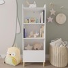 ZJMTOCYU Versatile Kids 4-Tier Bookcase for Toy and Book Organization,