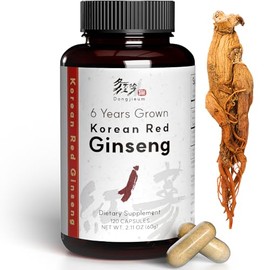Korean Red Ginseng (6-Year Root) (Enhanced Ginsenoside) 120 Vegan Capsules