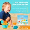 Hobee 6 Piece Foldable Beach Bucket Set for Kids -