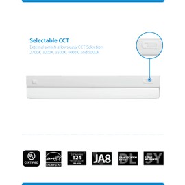 UCB Series 21-inch White Selectable LED Under Cabinet Light with On/Off Switch (UCB121SWH)