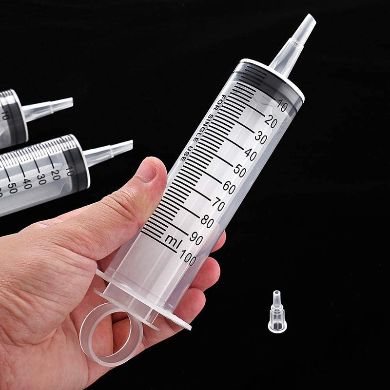 Syringe 100 ml with Hose Liquid Syringe for Laboratory, Industry,