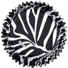 Wilton 415-0516 ColorCups Black/White Zebra Standard Baking Cups, 36 Count