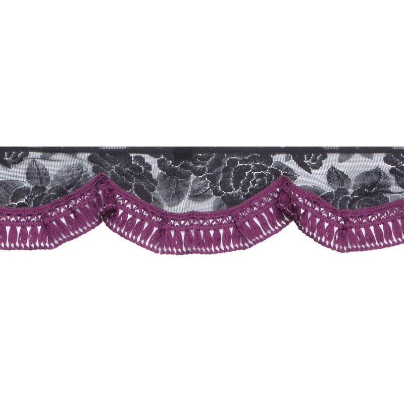 Miyabi MFC-RA-WPL Front Curtain, Rose Pattern, Lace Front Curtain, L