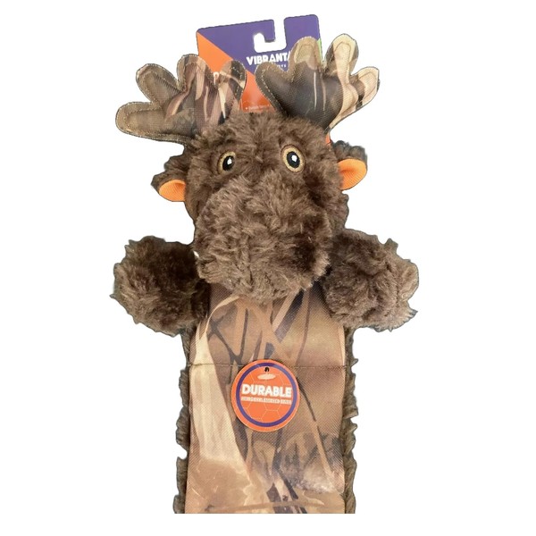 Vibrant Life Tough Buddy Moose Camouflage Plush Dog Toy Durable