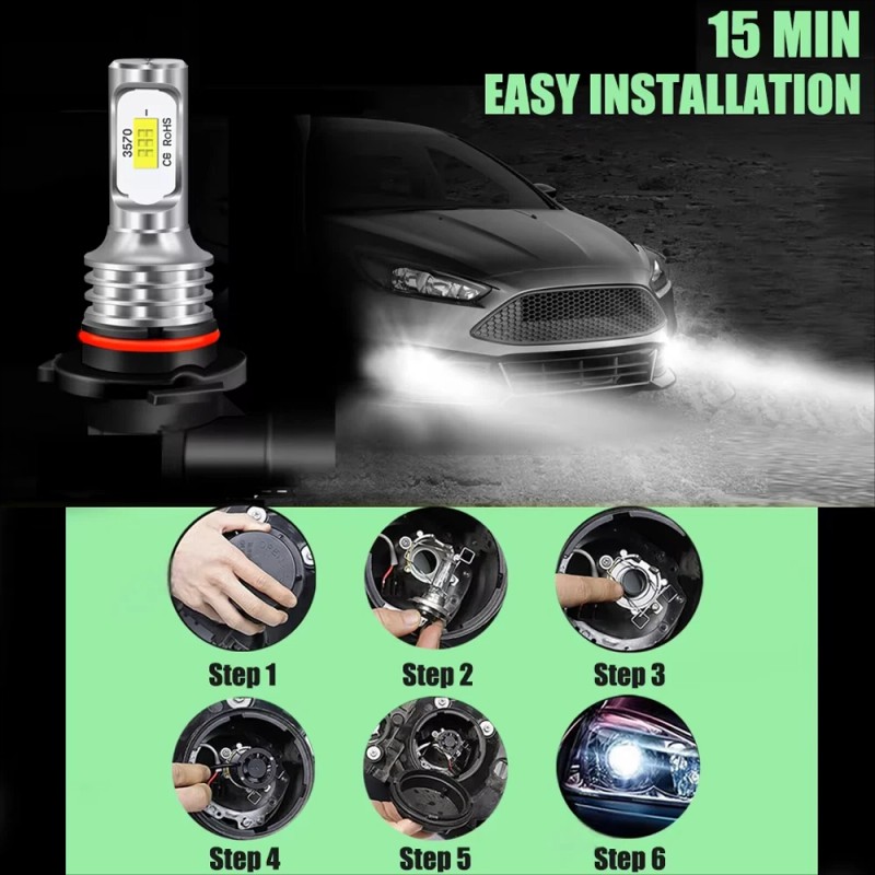 For Toyota 4Runner 2010-2021 - 6x LED Headlight Bulbs Hi/lo