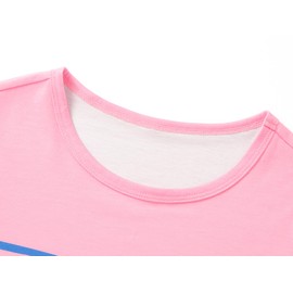 Topgal Comfy Pajamas for Big Girls - Pink & Blue Eye Masks Cute Summer Clothes Sleepwear Set Size 10