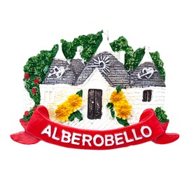 3D Fridge Magnet Vintage City Alberobello Italy Trullo Flag Decoration for Magnetic Board Home Kitchen Office