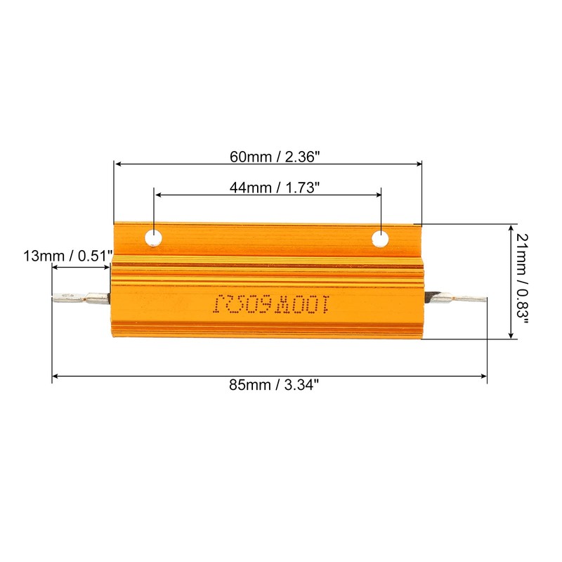 PATIKIL 100W 60 Ohm Aluminum Shell Resistor 2pcs Aluminum Housing