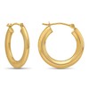 14k Yellow Gold Round Flat Hoop Earrings (20MM)
