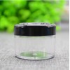 TOPWEL 10PCS 15 Gram Refillable Black Plastic Screw Cap Lid