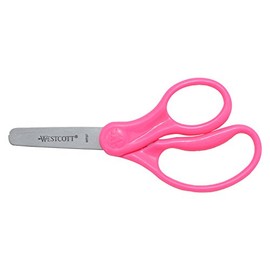 Westcott 15967 Right- and Left-Handed Scissors, Classic Kids' Scissors, Back to School, Classroom Supplies, Ages 4-8, 5-Inch Blunt Tip, Neon Pink