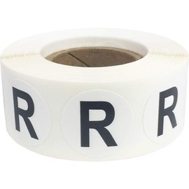 Letter R Inventory Labels .75 Inch Round Circle Dots 500 Adhesive Stickers