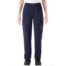 YSENTO Womens Golf Pants UPF 50 Water Resistant Stretch Hiking Cargo Work Travel Pants Zipper Pockets Navy Size XL