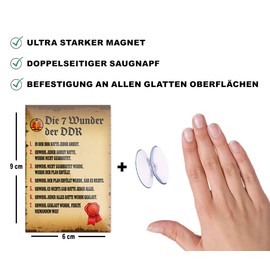 schilderkreis24 Funny Saying "7 Wunder DDR" Fridge Magnet Humour Gift Idea Birthday Christmas 9 x 6 cm