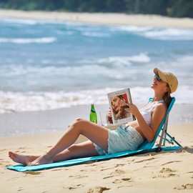 #WEJOY Beach Mat Lounge Chair for Adults Portable Lightweight Lounge Mat with Back Support Adjustable Lounge Chairs (Beach Mat 1 Person)