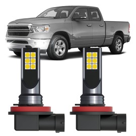 XFLHEHD Ram LED Fog Lights Fits for 2019 2020 2021 2022 Dodge Ram 1500, 300% Brightness, 6500K Cool White, 2pcs Plug and Play Ram Fog Light Blubs Package Replacement