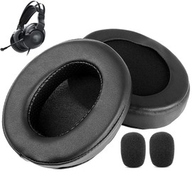 DowiTech Professional Replacement Earpads Cushion Compatible with Roccat ElO 7.1 AIR/ELO 7.1 USB/ELO X Stereo Headsets Ear pads with Skin-Friendly Leather and Memory Foam