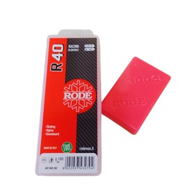 Rode Ski Wax Racing Glide Wax - R40 for XC, Alpine and Snowboard, Flourine-Free, Red, 180g