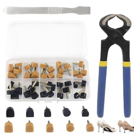 42Pcs Women's High Heel Shoes Replacement Tips Pin, U-shaped Heel Protection Caps - Noise-Reducing Anti-Slip Heel Caps, 8/9/10/10.5/11/12.5mm U-Shaped Pin Heel Tips,Used For Women's Heel Repair