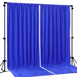 Royal Blue Backdrop Curtain 2 Panels-Wrinkle-Free Royal Blue Curtains Polyester Photography Drapes for Baby Shower Birthday Party Photo Background Backdrop Stand- 8 X10FT (Royal Blue)