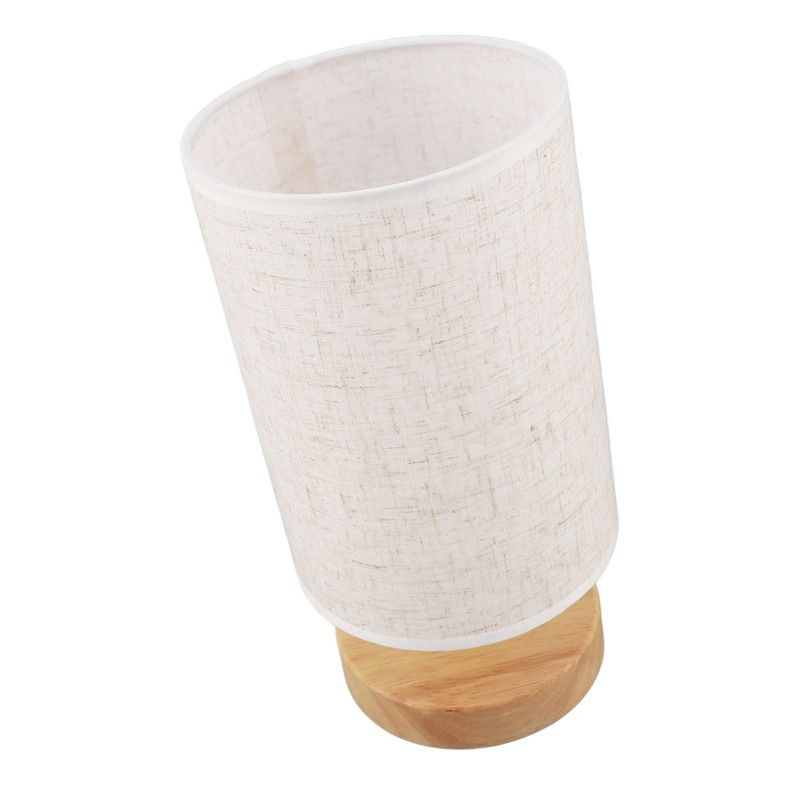 LED Bedside Lamp Touch Control Wood Nightstand Lamp Desk Cabinet