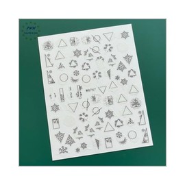 Christmas Snow Nail Sticker Santa Reindeer Deer Tree Geometric Figure Stripes Wg747 Nail Wraps Stickers Manicure Supplies for Women Nails Full Long Lasting Easy Apply and Remove
