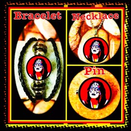 NEW KISS ROCK BAND RETRO SET  UNISEX BRACELET NECKLACE PIN CONCERT ITEMS