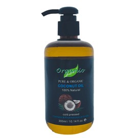 100% Pure Organic Fractionated Coconut Oil 100ml, 200ml to 20L - Coconut Scented (With Pump Included, 300ml)