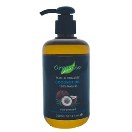 100% Pure Organic Fractionated Coconut Oil 100ml, 200ml to 20L - Coconut Scented (With Pump Included, 300ml)