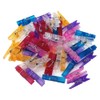 Yueton 50 piezas Mini colores transparente pinza pinzas de plástico,
