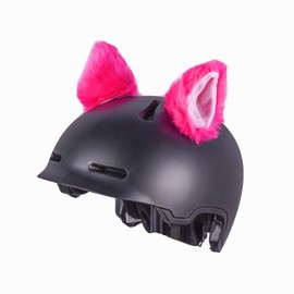2Pcs Plush Cat Ears, Cute Helmet Accessories for Helmet Ski Helmet Motorcycle Helmet Snowboard Helmet (Helmet Not Included) (Rose Red)