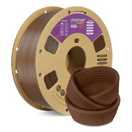 OVERTURE ASA Filament 1.75mm, 1kg Spool (2.2lbs) 3D Printer Filament, Premium Anti-UV, ASA Filament Perfect for Printing Outdoor Functional Parts, Dimensional Accuracy +/- 0.02 mm (Brown)