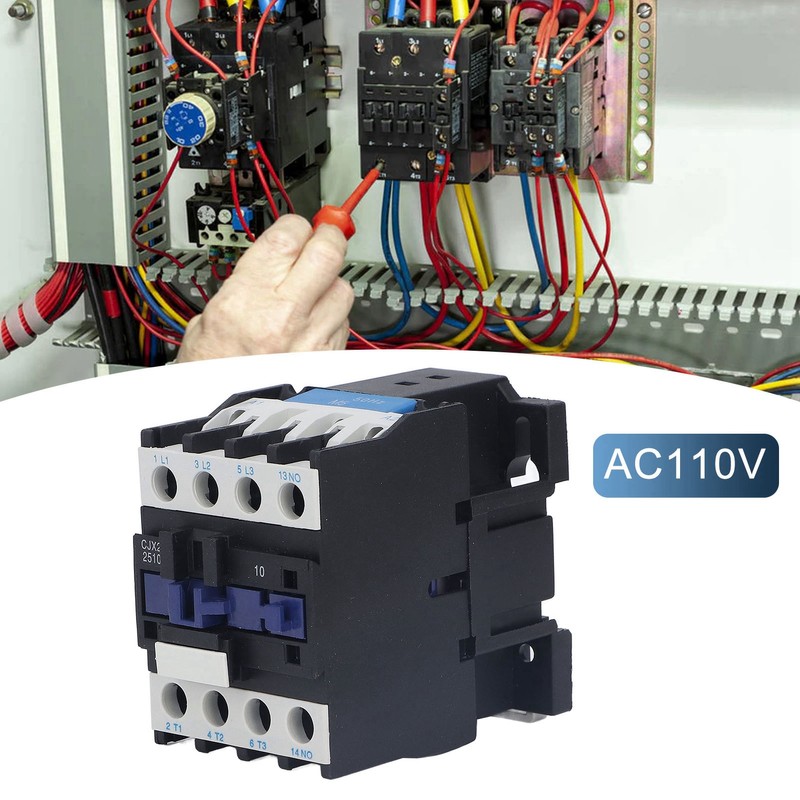 25A Power Contactor Normally Open Electric AC Contactor Silver Alloy