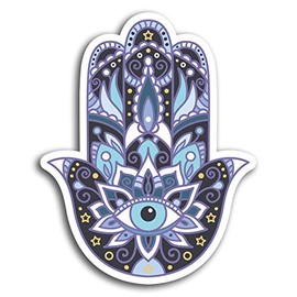 2 x Hamsa Hand Vinyl Decal Sticker - Religion All Seeing Eye Spiritual #19370 (10cm Tall)