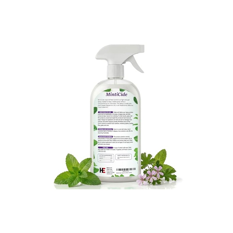 MintiCide Peppermint Oil Insect Repellent Spray, 20 oz Value Size,