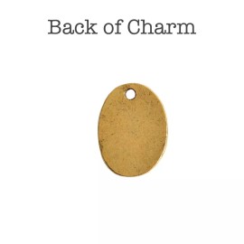 Nunn Design Antique Gold Primitive Oval Pendant Stamping Blank Tag Charm Nunn Design Jewelry