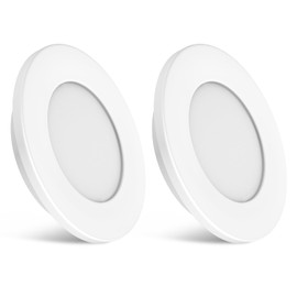 Dream lighting RV Interior LED Lights 12volt Recessed Pot Light RV Trailer Boat Under Cabinet Lighting White Shell Warm White, Pack of 2