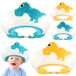 Toyvian 4Pcs Baby Shower Caps Shower Crown Adjustable Bath Hat Cute Shampoo Cap Baby Bath Hair Shield Shower Ear Covers for Kids, Hair Washing Cap for Kids