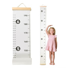NOYOC Growth Chart Kids, Height Chart for Kids Wall, Upgraded Full Length 78.34x8.26 Inches Removable Canvas Measurement Ruler Toddler Tracker Marker for Baby Child Nursery Bedroom Playroom Wall Decor