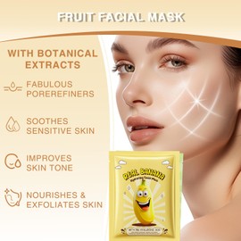 DOOCECIY 10 Pcs Fruit Kids Face Masks for Girls, Hydrate Moisturize Childrens Face Mask Sets for Teenage