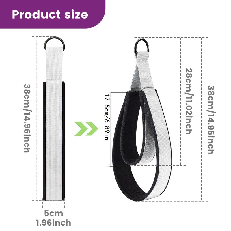 STARTIST 2Pcs D Rings Straps Handle,Pilates Double Loop Straps Pilates