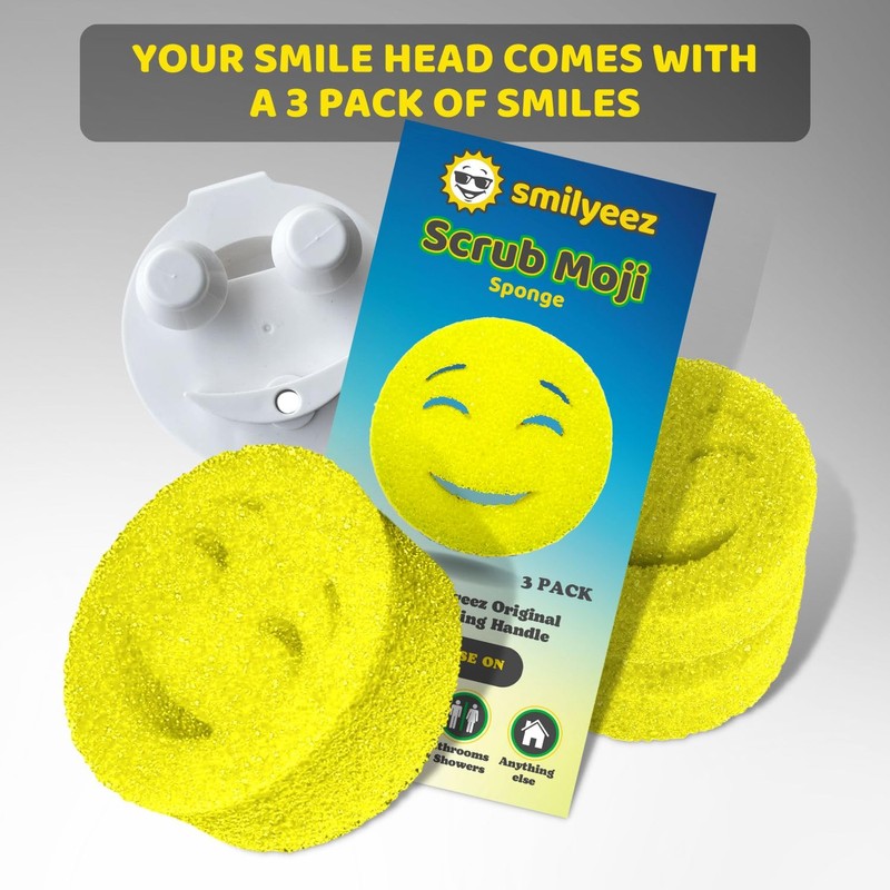 Smilyeez Smile Head for Scotch Brite Dishwand with Yellow Scrub