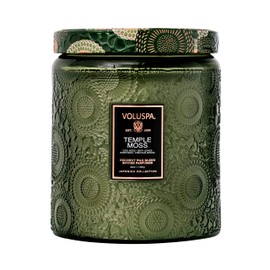 Voluspa Temple Moss, Two Wick Luxe Candle Jar, 44 oz, Coconut Wax Blend, Scented Candles for Home, 140 Hour Burn Time, Poured in the USA