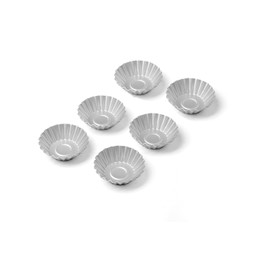 Egg Tart Mold, Aluminum Tart Mold, Mini, Set of 6, Small, Reusable Cupcake Mold, Pastry Tools, Handmade, Oven, Refrigerator, Dishwasher Safe, Upper Inner Diameter 2.8 x Depth 0.8 inches (71 x 21 mm)