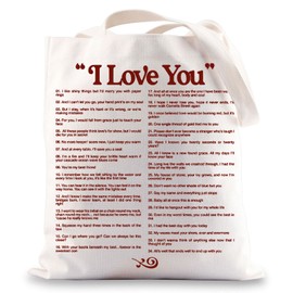 BWWKTOP Singer Album Canvas Tote Bag Singer Fans Gift Song Lyrics inspired Shoulder Bag For Women, I Love You Tg, One Size