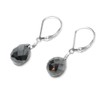 Hematite Faceted Teardrop Lever Back Earrings Gold-Filled