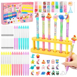 SKAMORI Pen Creator Studio, 20 Pieces Glitter Pens Making Kit for Kids, Make Your Own Pens, DIY Craft and Art Set for Kids & Presents for 6 7 8 9 Year Old Girls